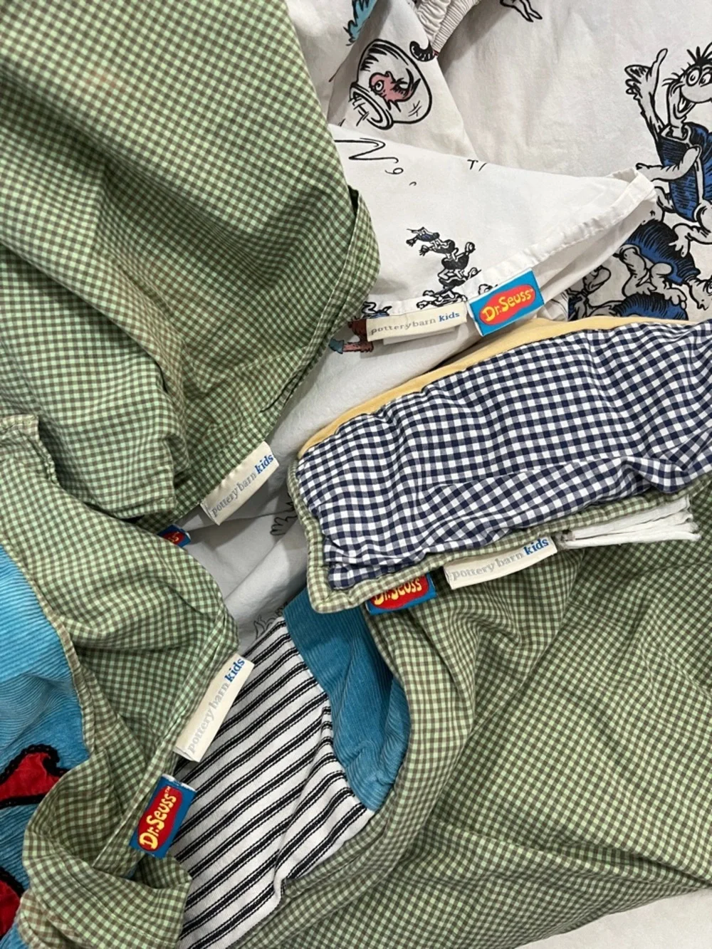 Pottery Barn Kids & Dr. Seuss 5 PCs. Set Bending Comforter Sheets Shams Sz Twin